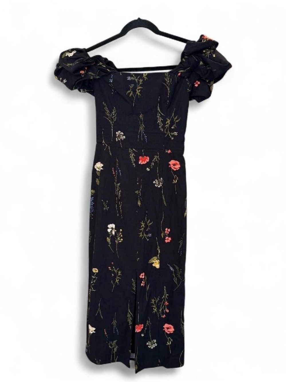 H&M Linen Blend Floral Midi Dress